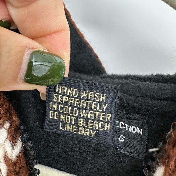 Lakhays Knit Kids Sweater Jacket Handmade Wool Full Zip Fleece Lined L - Picture 5 of 9